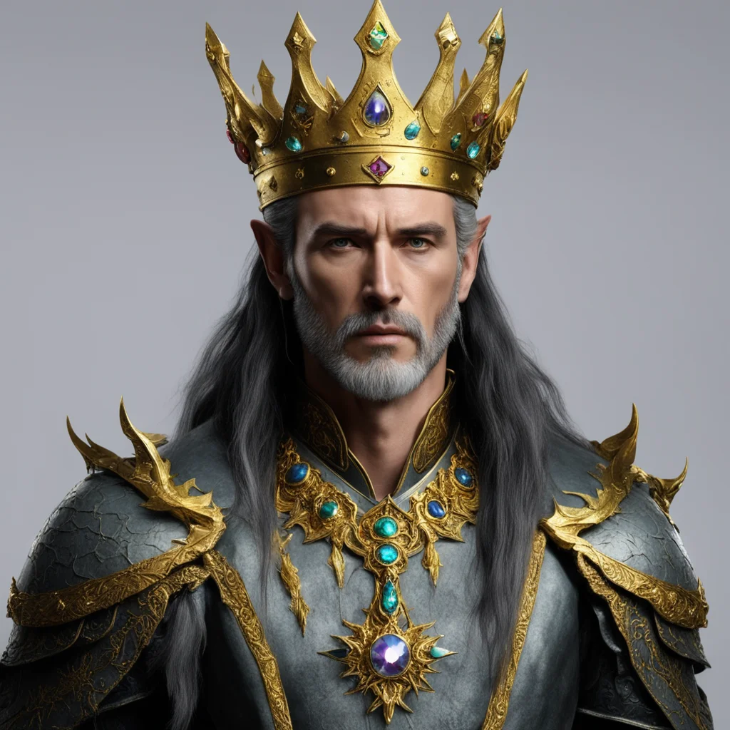aiking turgon with gold elven crown with jewels good looking trending fantastic 1