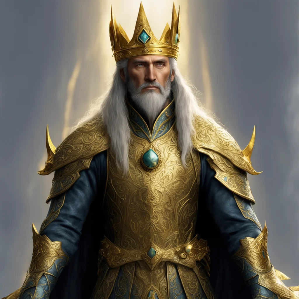 king turgon with golden elvish crown amazing awesome portrait 2