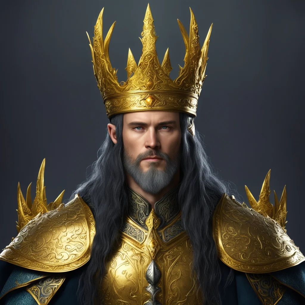 king turgon with golden elvish crown good looking trending fantastic 1