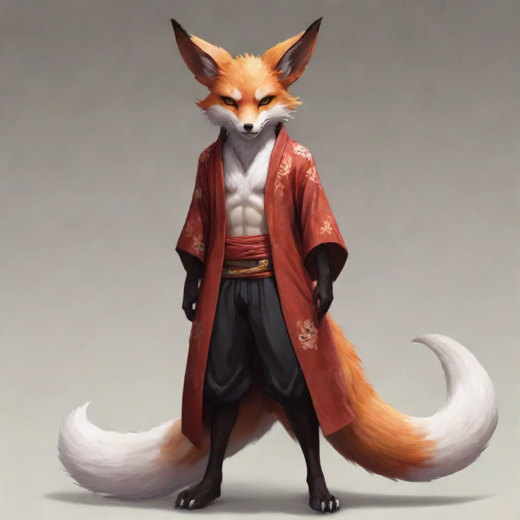 aikitsune fox demon in half human form