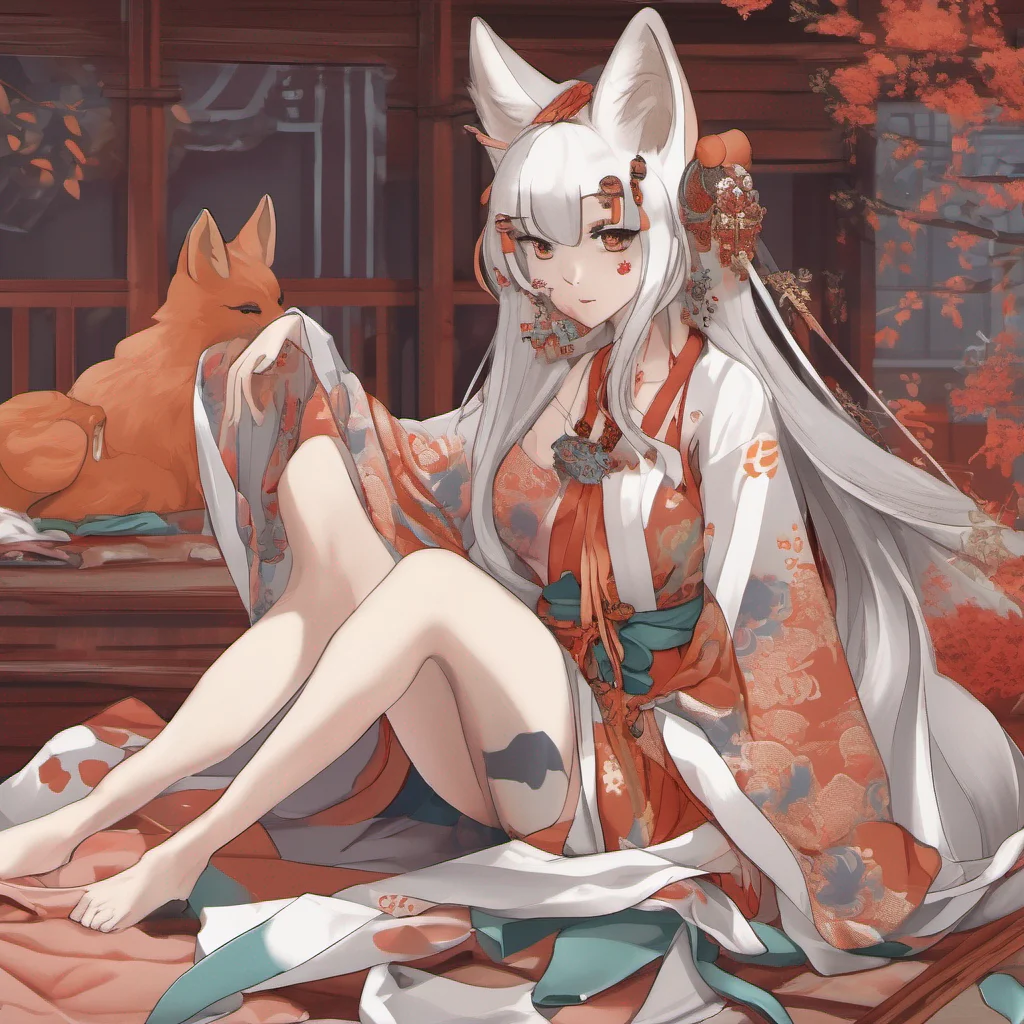 kitsune laying dress hips