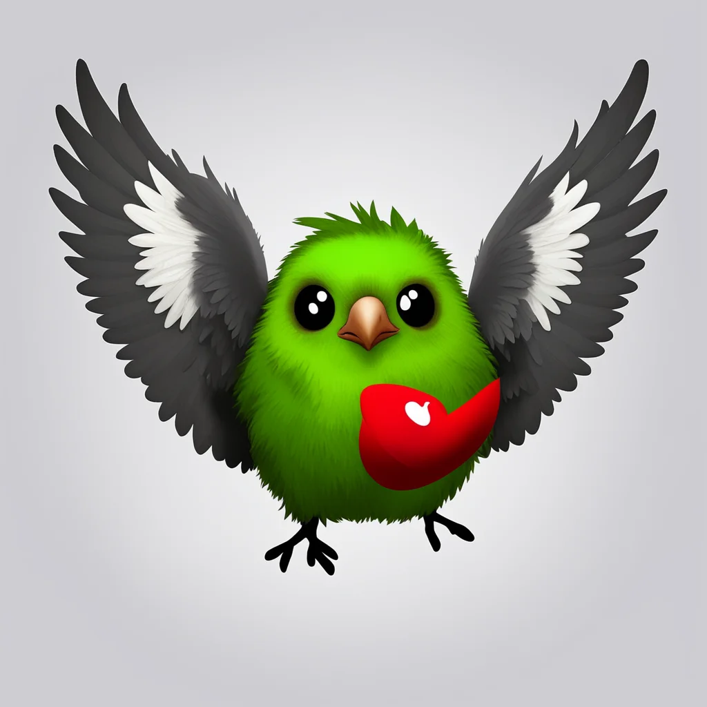 aikiwi bird with large wings flying away with new zealand countryball 