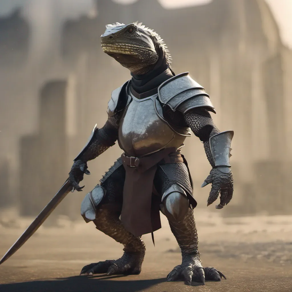 aiknight cinematic bipedal lizard in armor amazing awesome portrait 2