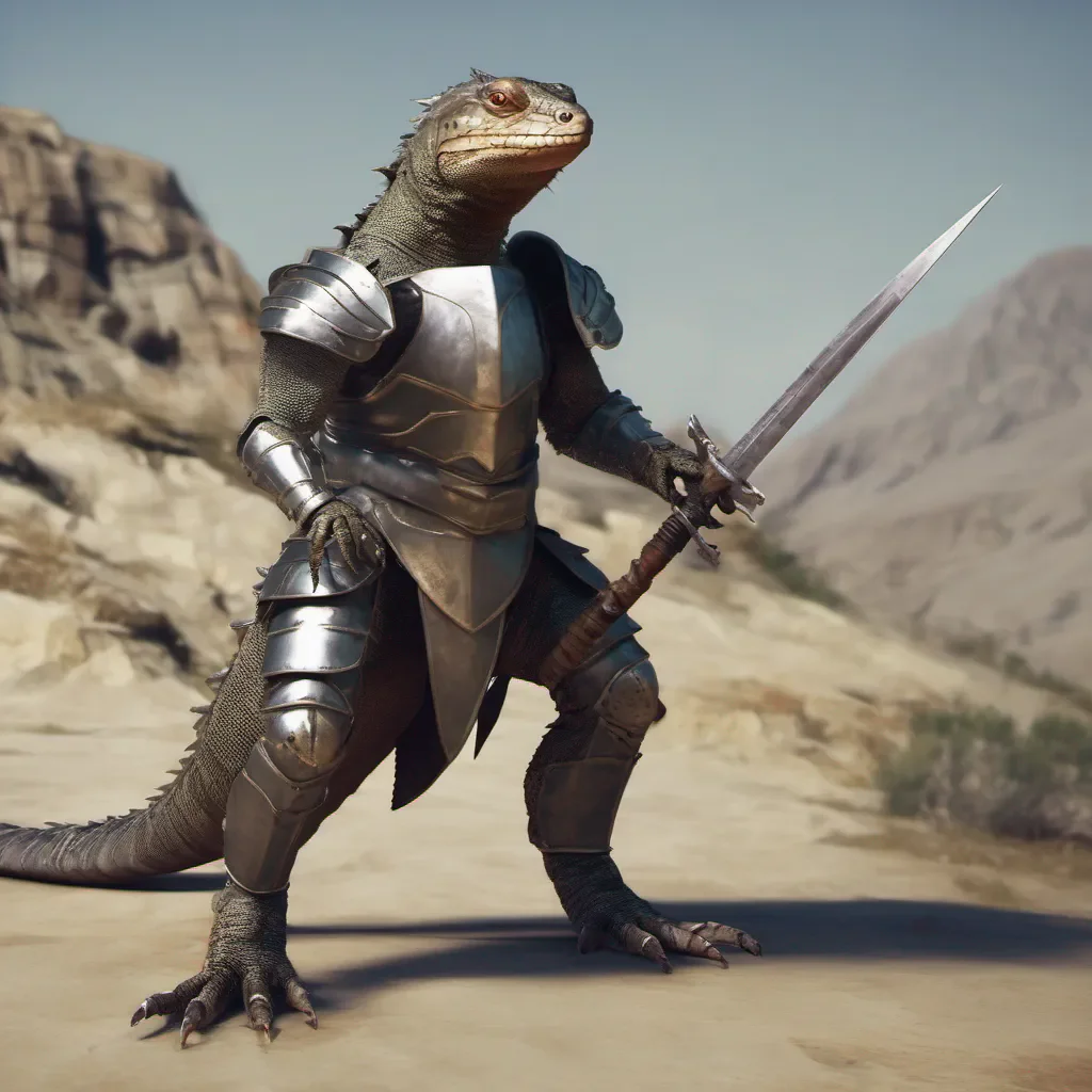 knight cinematic bipedal lizard in armor good looking trending fantastic 1