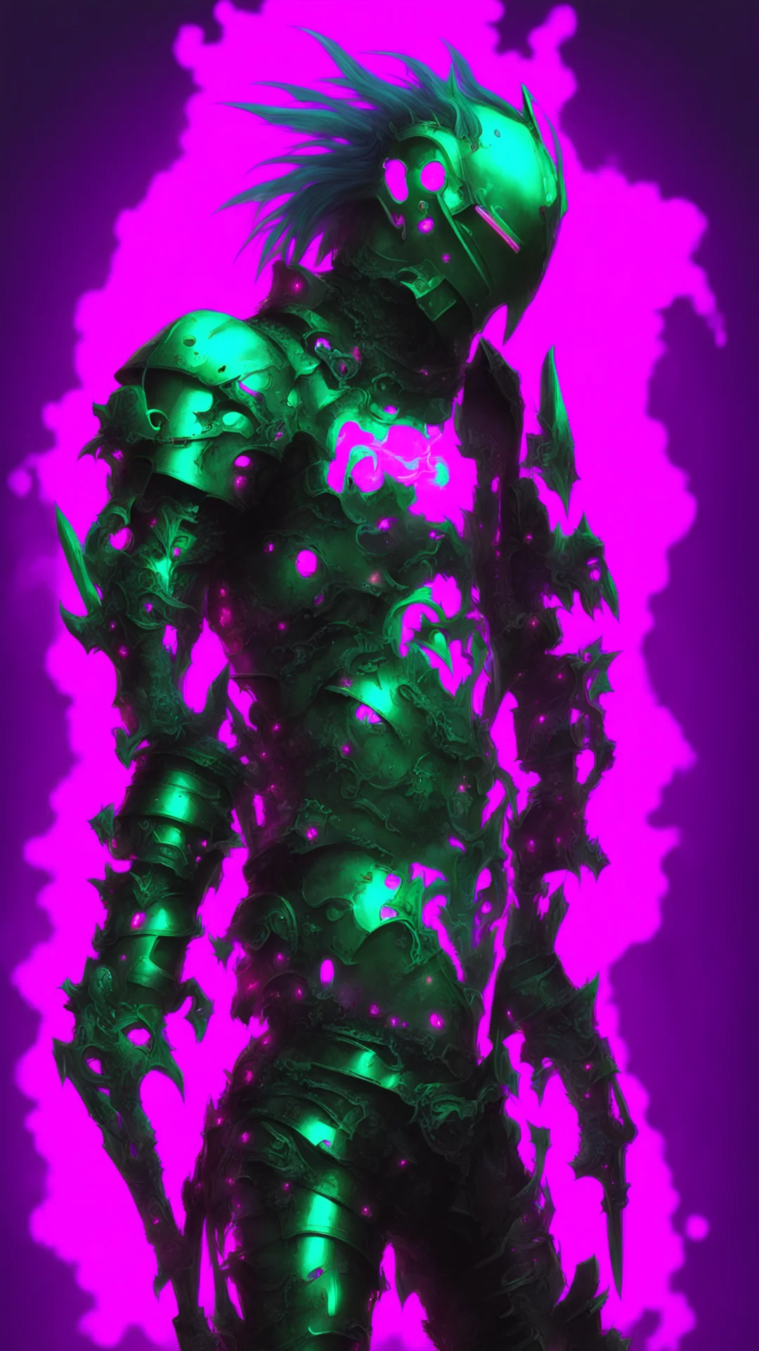 knight neon punk fantasy art amazing awesome portrait 2 tall