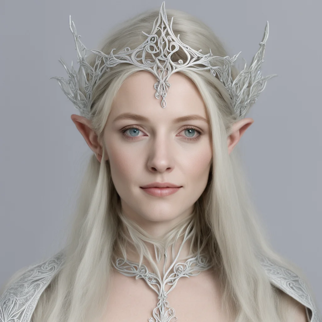 ailady galadriel wearing small silver wood elf circlet amazing awesome portrait 2