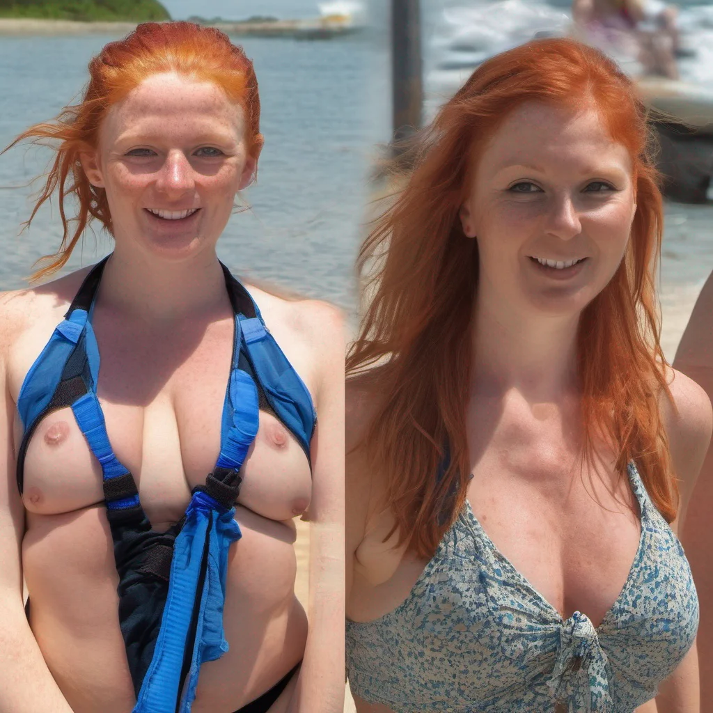 ailarge busted red head in bikini amazing awesome portrait 2