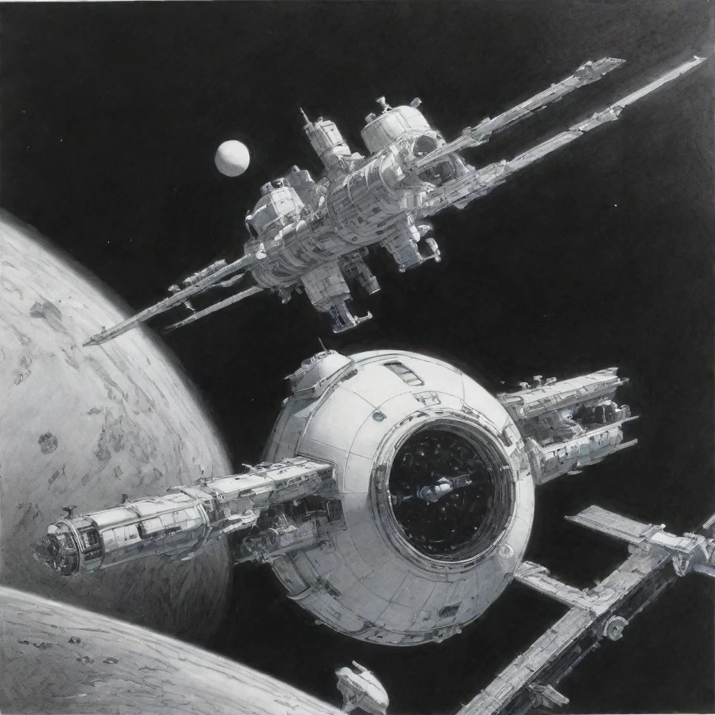 ailarry elmore%2C space station%2C ink drawing