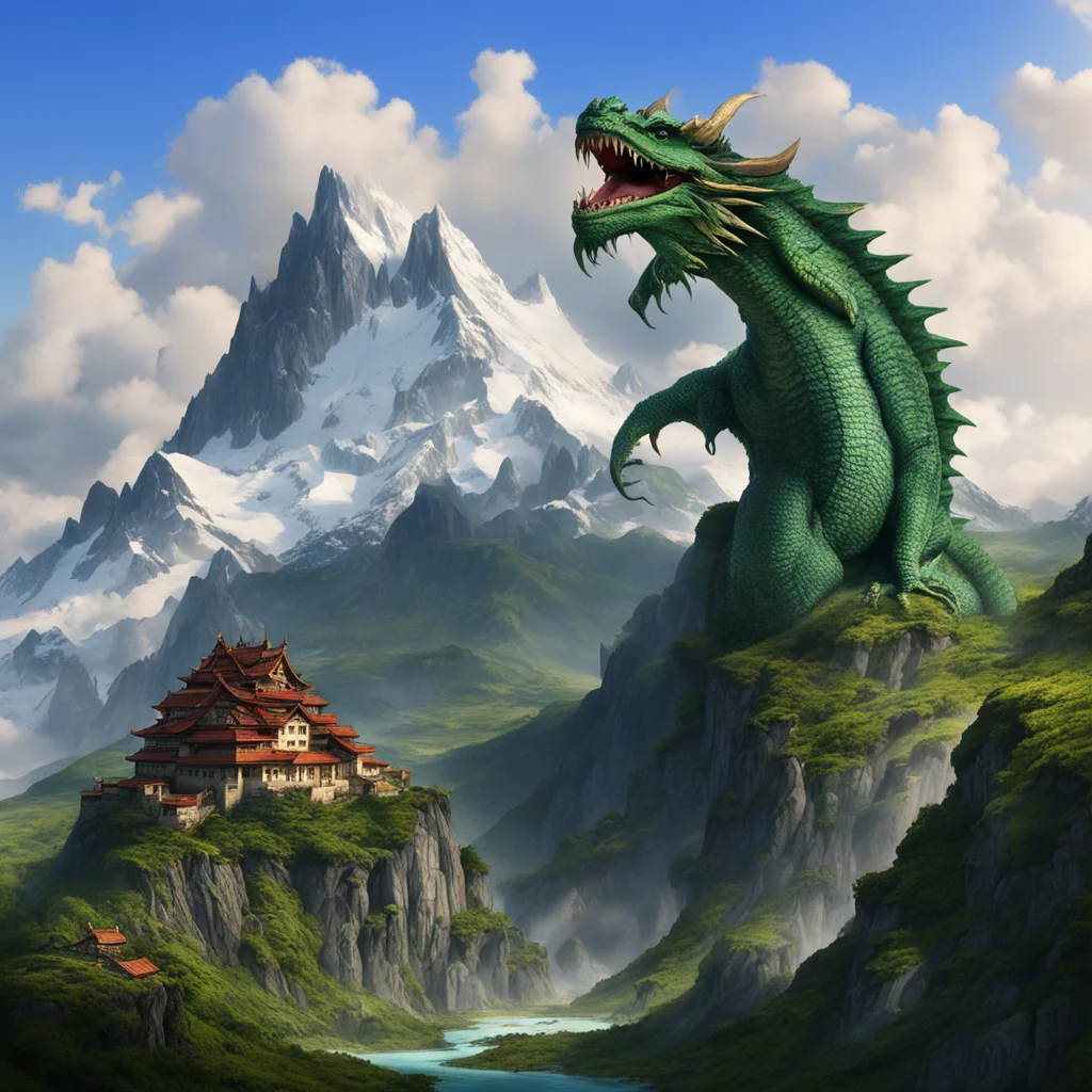 legoa big mountain with a dragon