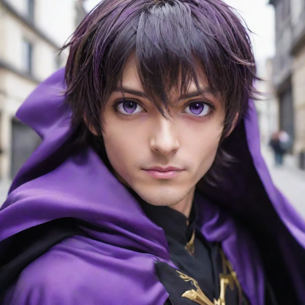 lelouch lamperouge male gopro photo dslr black hair purple stunning eyes clear purple cape realistic in real life lovely code geass attractive hd best photo real  clear eyes wow