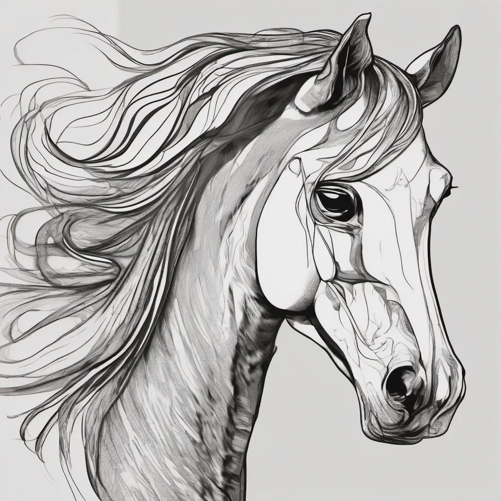 line art beautiful horse