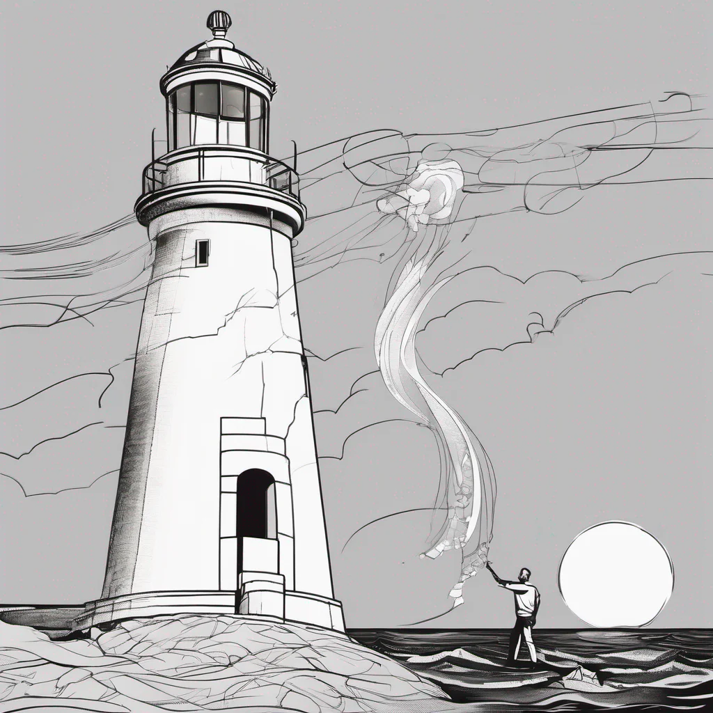 ailine art lighthouse with person breaking free good looking trending fantastic 1