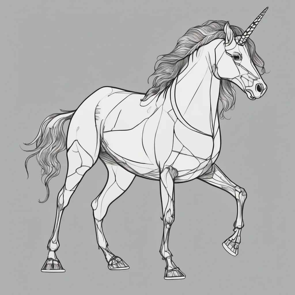 line art of unicorn with one bandaged foot