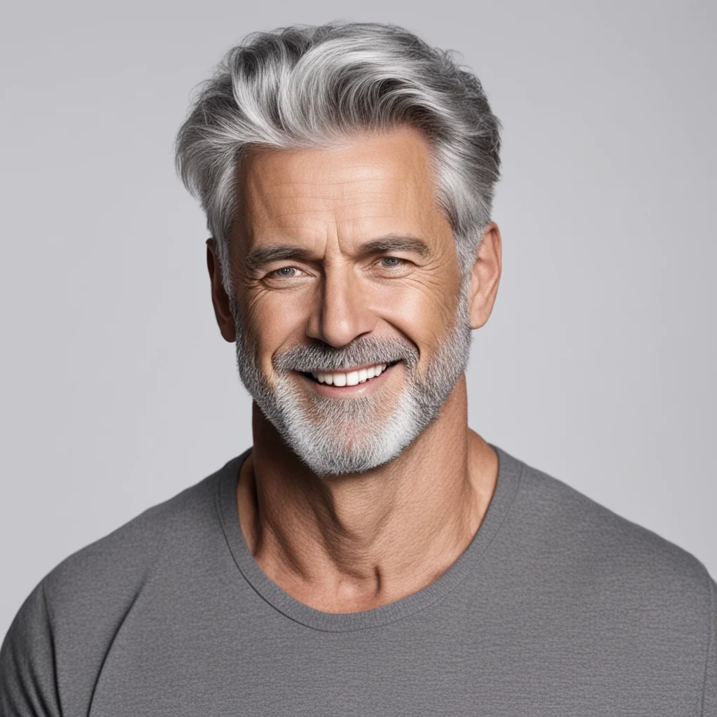 ailineun hombre de 40 a%C3%B1os de buen aspecto y atractivo f%C3%ADsico%2C cabello corto color cenizo y ojos de color gris oscuro%2C piel blanca y sonrisa cautivadora art