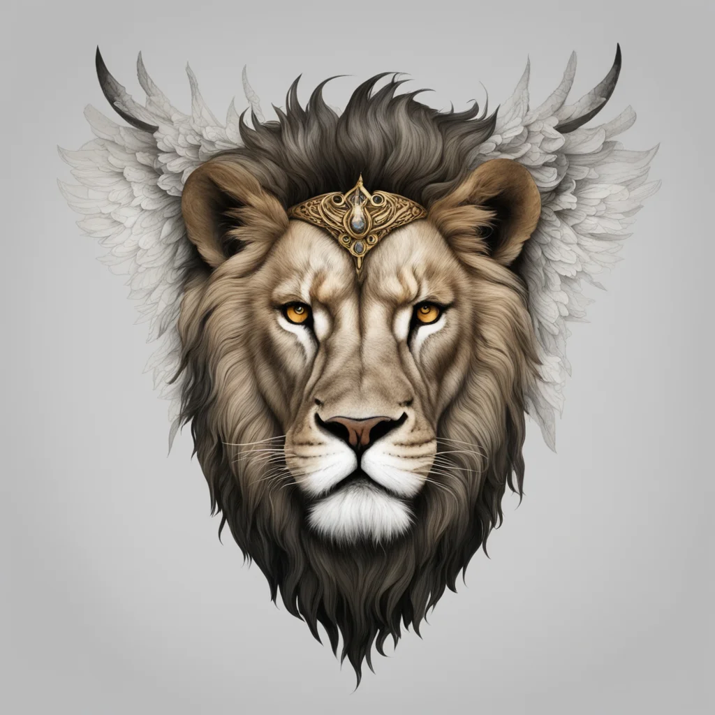 lion with wings and horns