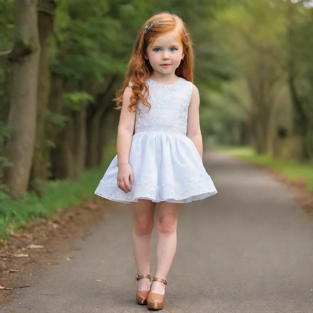 ailittle ginger girl%2C beautiful%2C wearing high heels