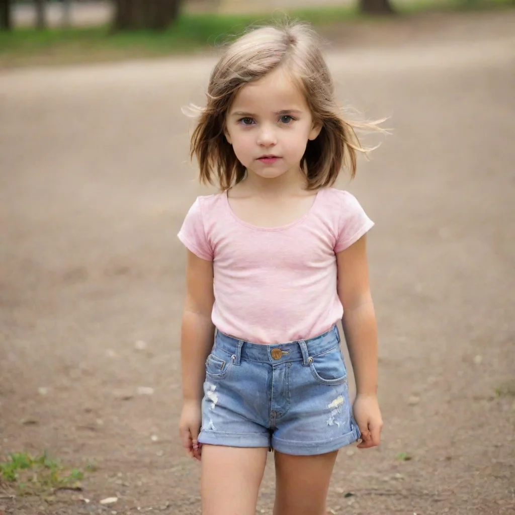 little girl in shorts