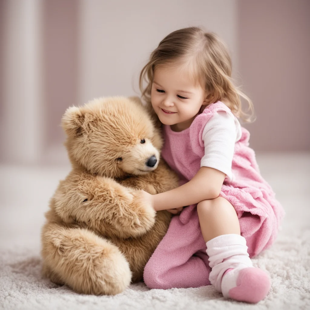 ailittle girl playing with her teddy bear good looking trending fantastic 1