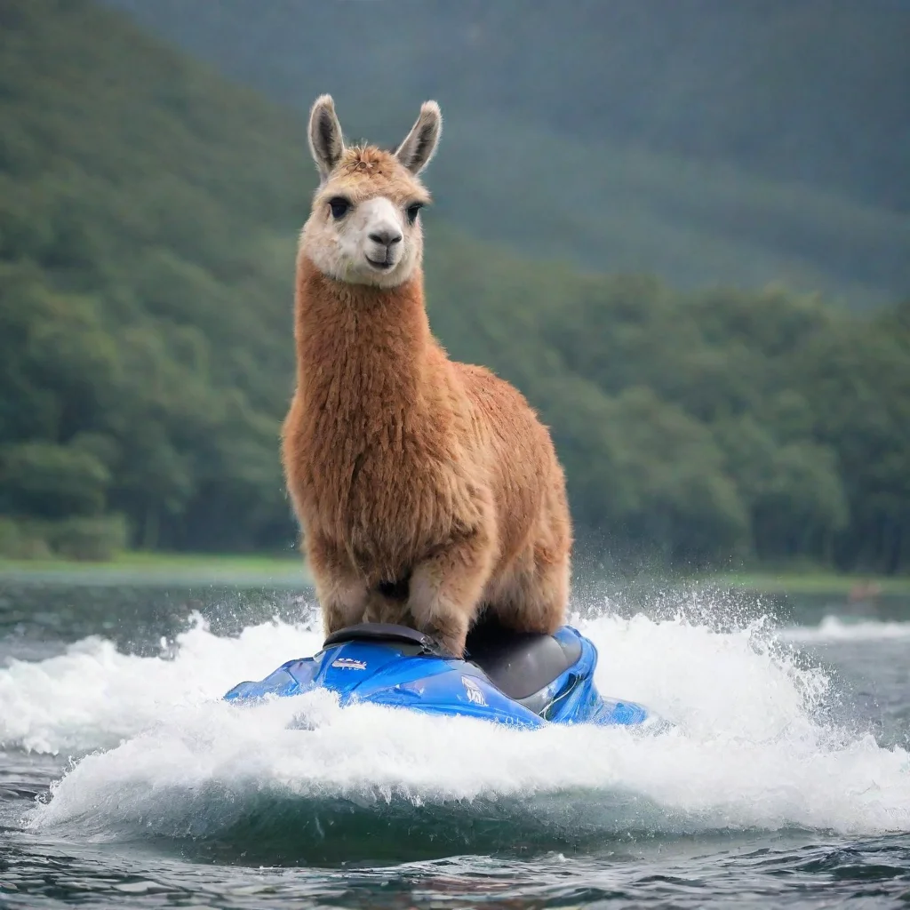 aillama on jet ski