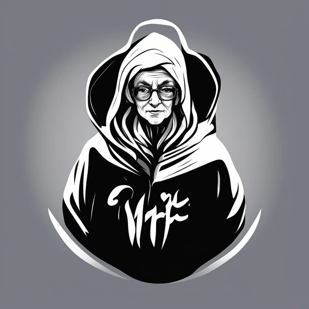 ailogo noir et blanc grand m%C3%A8re avec une cagoule  amazing awesome portrait 2