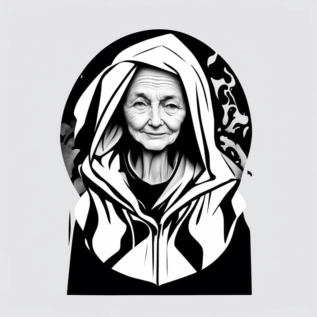 ailogo noir et blanc grand m%C3%A8re avec une cagoule  confident engaging wow artstation art 3