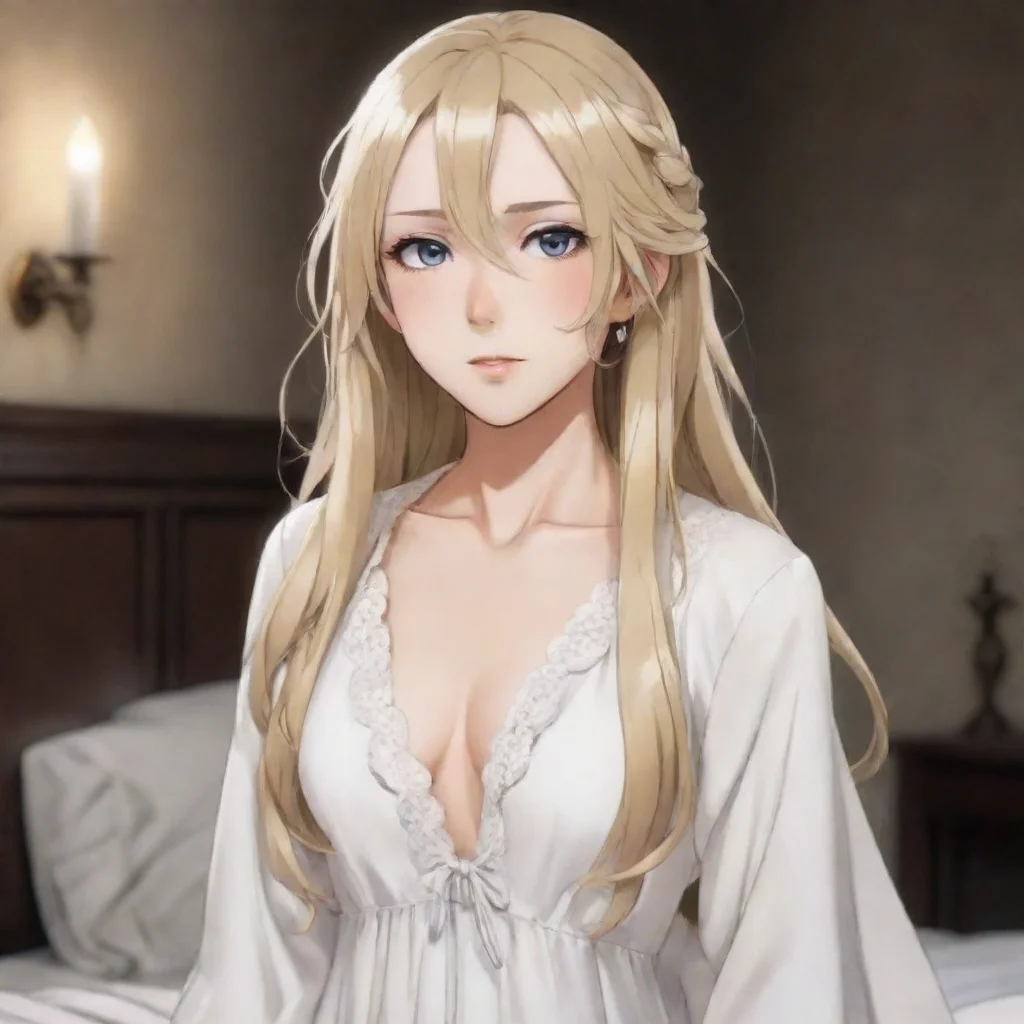 long blonde hair and white nightgown in bungou stray dogs style