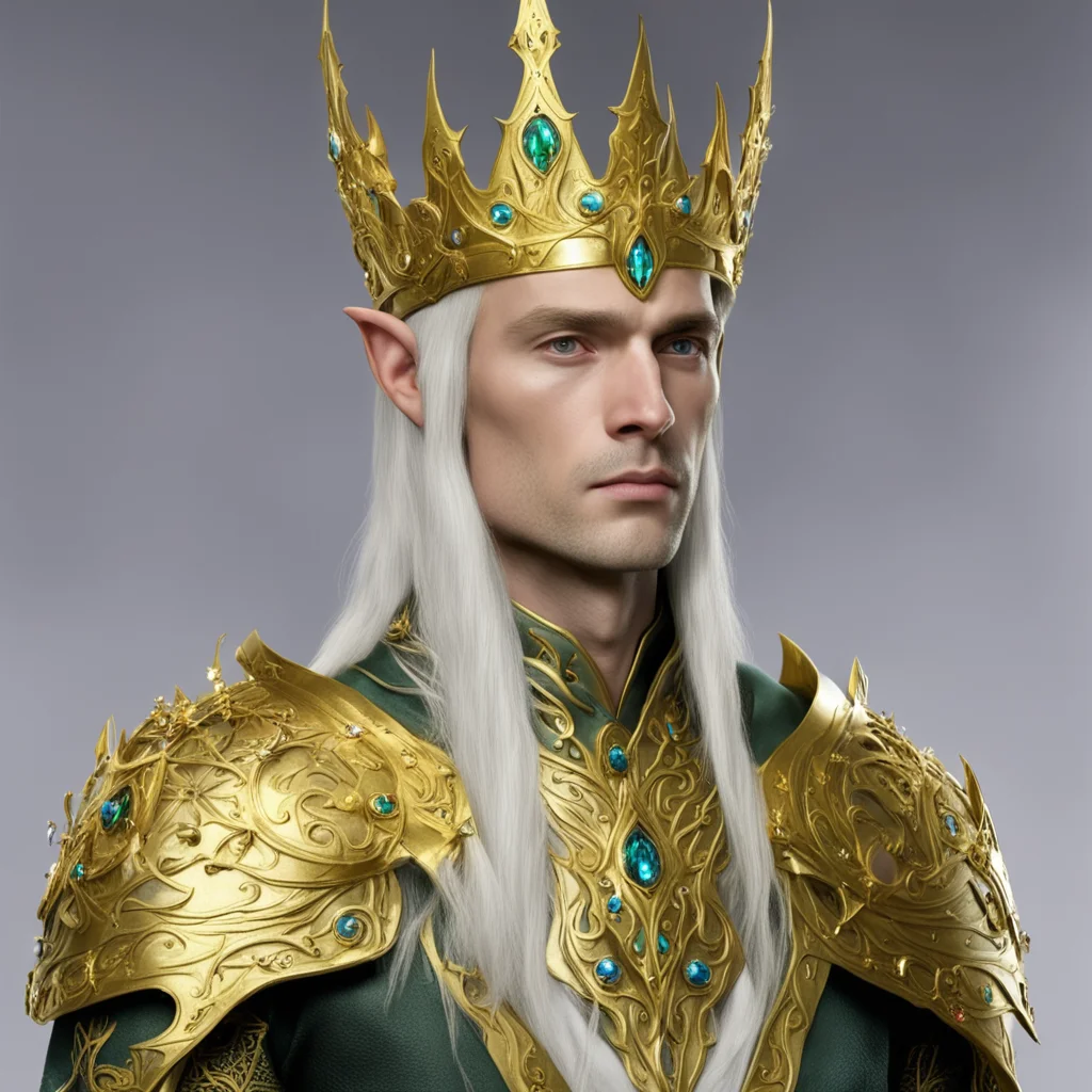 lord celeborn wearing golden elvish circlet with jewels amazing awesome portrait 2