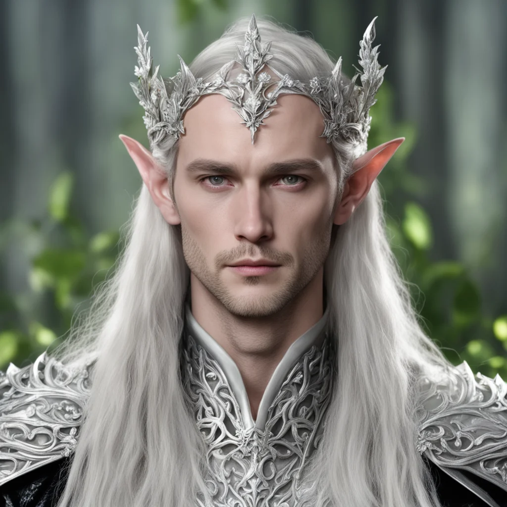 lord celeborn wearing silver holly leaf elven circlet with diamonds good looking trending fantastic 1