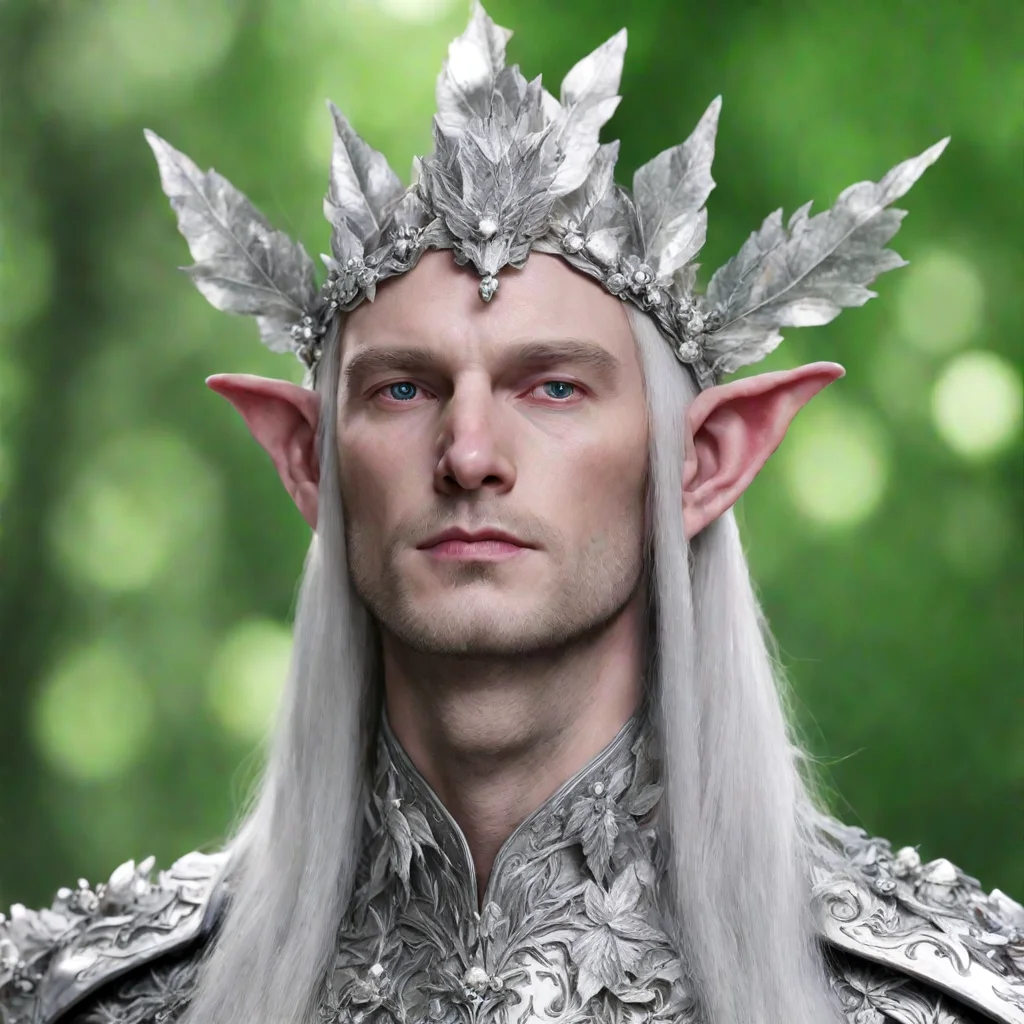 ailord celeborn wearing silver leaves with diamond berries on head  amazing awesome portrait 2
