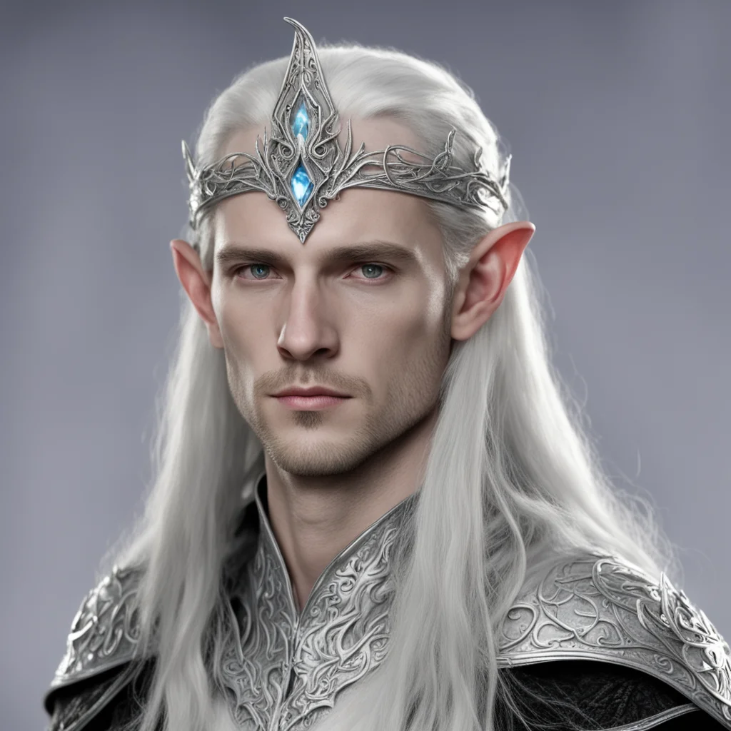 ailord celeborn wearing small silver elvish circlet with diamond amazing awesome portrait 2