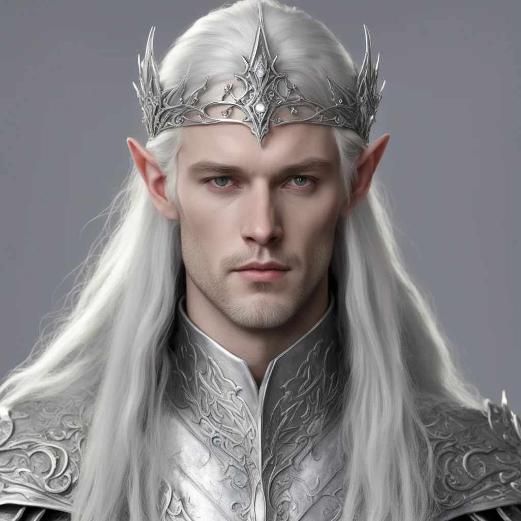 lord celeborn wearing small silver elvish circlet with diamond good looking trending fantastic 1