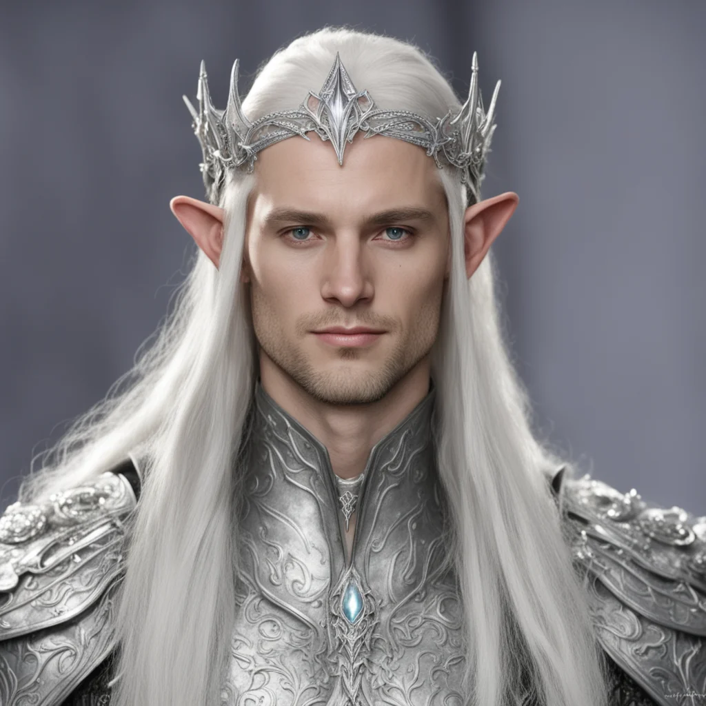 ailord celeborn wearing small silver sindar elven circlet with diamonds good looking trending fantastic 1