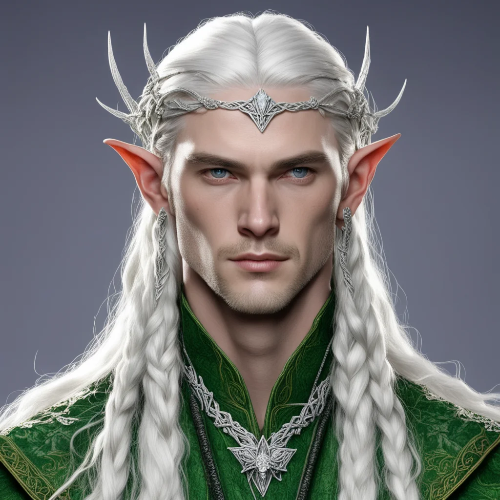 lord celeborn with braids wearing elvish hair pins with diamonds good looking trending fantastic 1