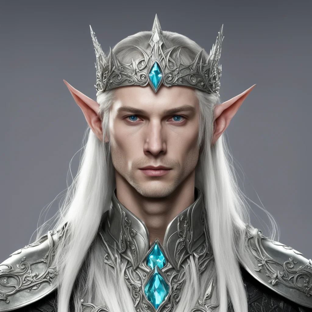 ailord celeborn with silver elven circlet with jewels amazing awesome portrait 2