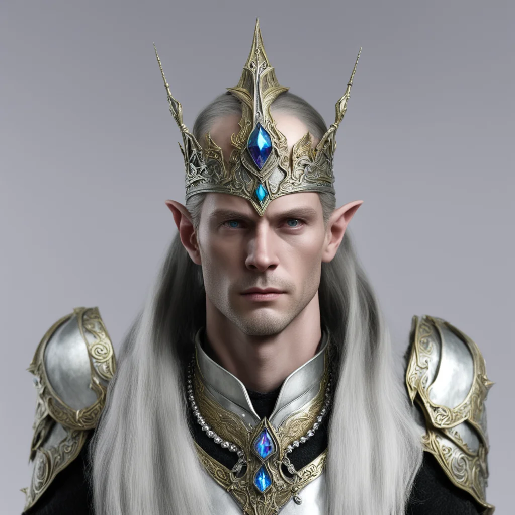 ailord celeborn with silver sindar circlet with jewels amazing awesome portrait 2