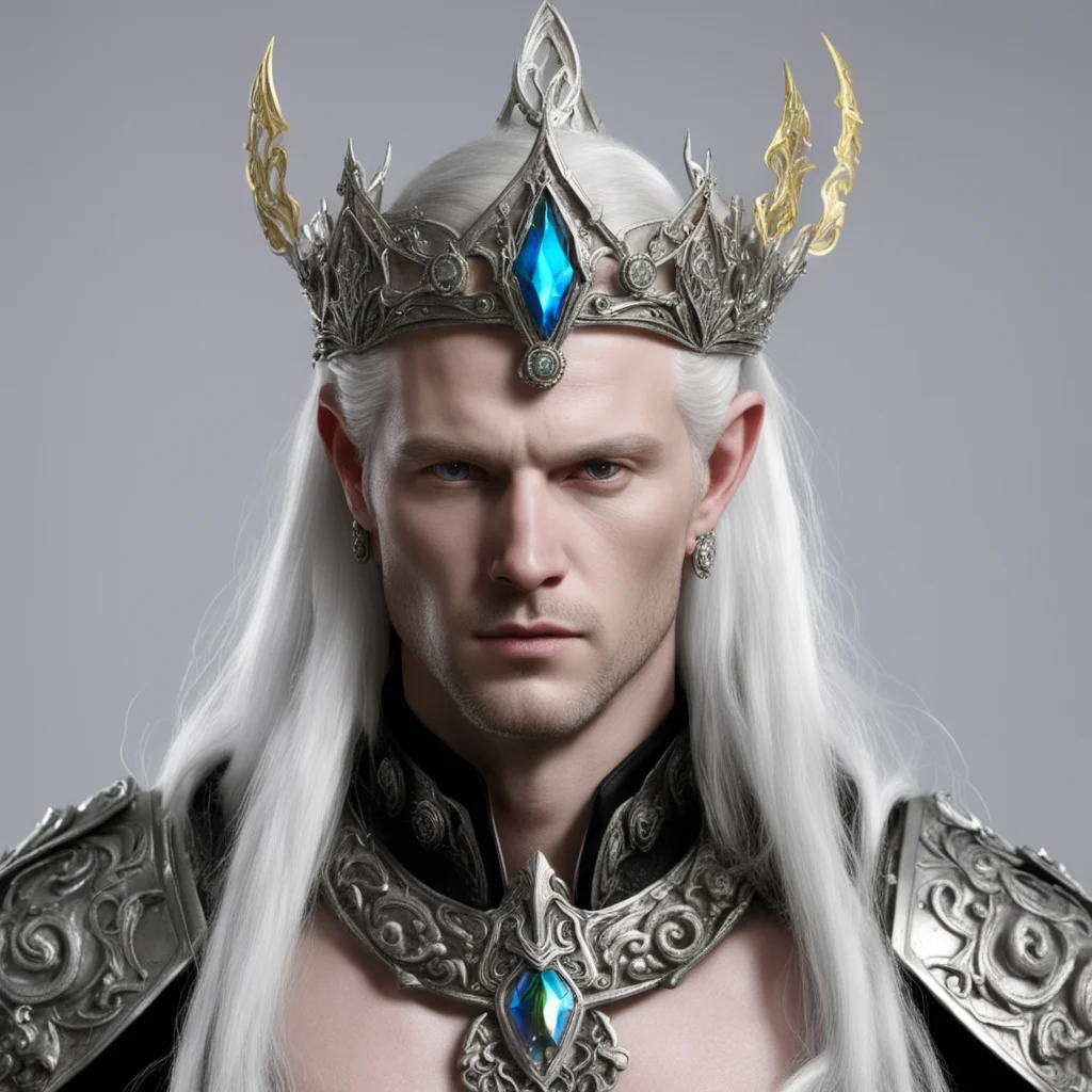ailord celeborn with silver sindar circlet with jewels confident engaging wow artstation art 3