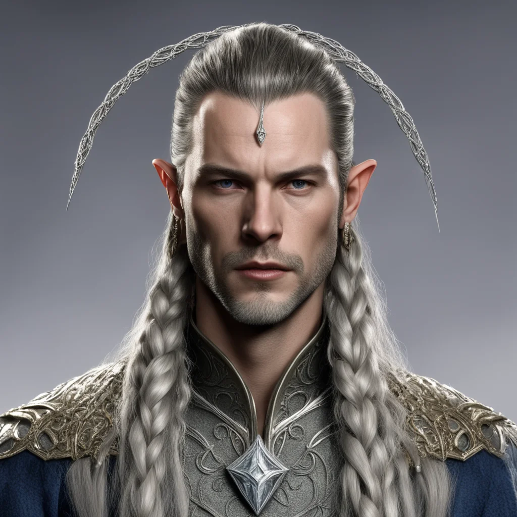 ailord elrond with braids and silver elven circlet with diamonds good looking trending fantastic 1