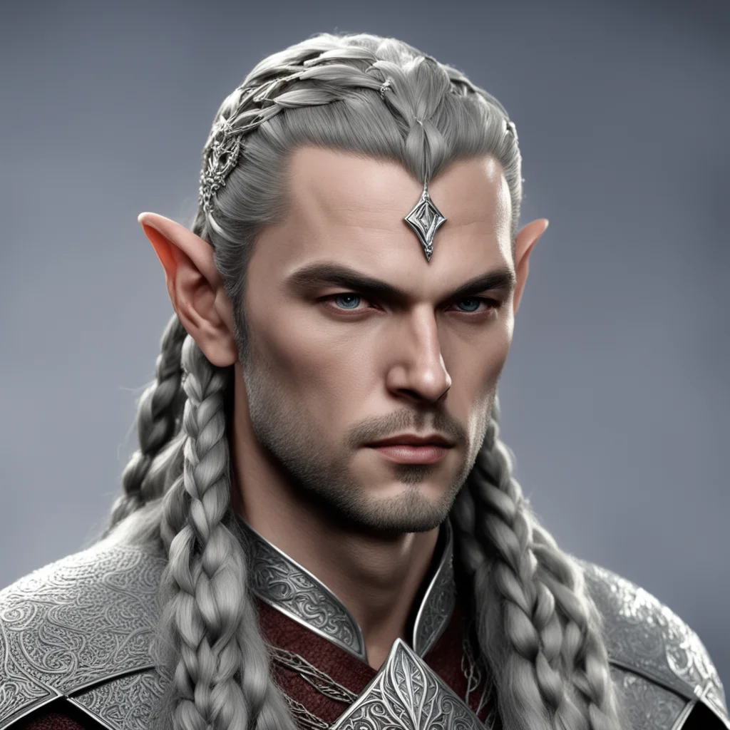ailord elrond with braids and silver elven circlet with diamonss