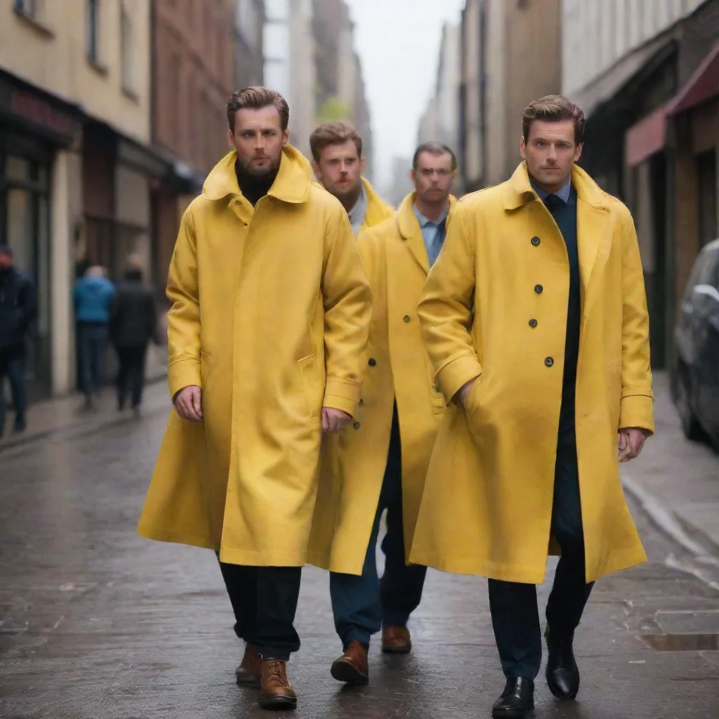 low men in yellow coats