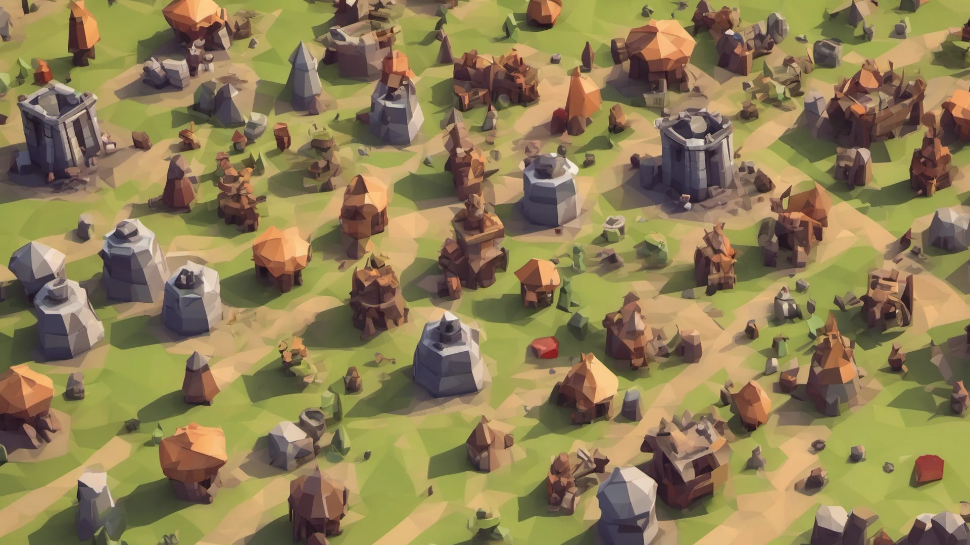 low poly tower defense game wide