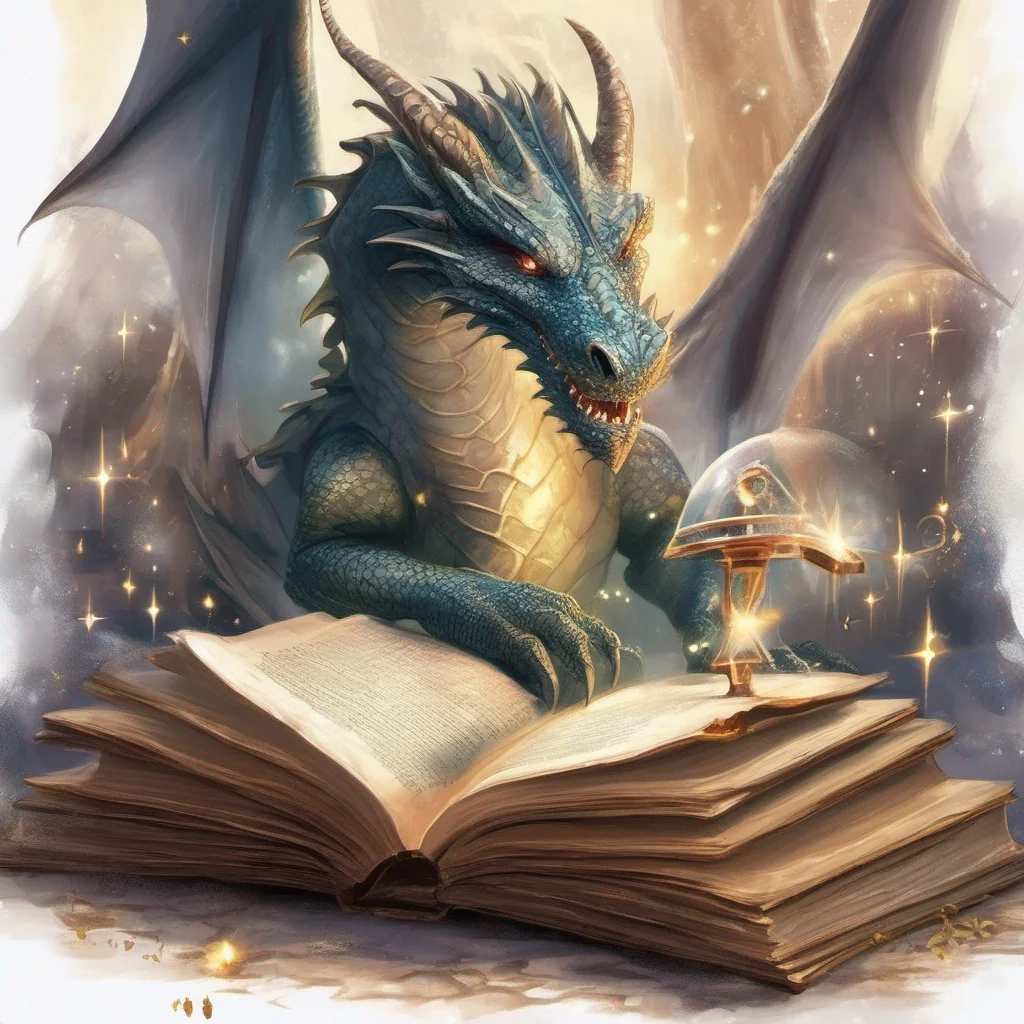 magical book opening fantasy art dragons stars 