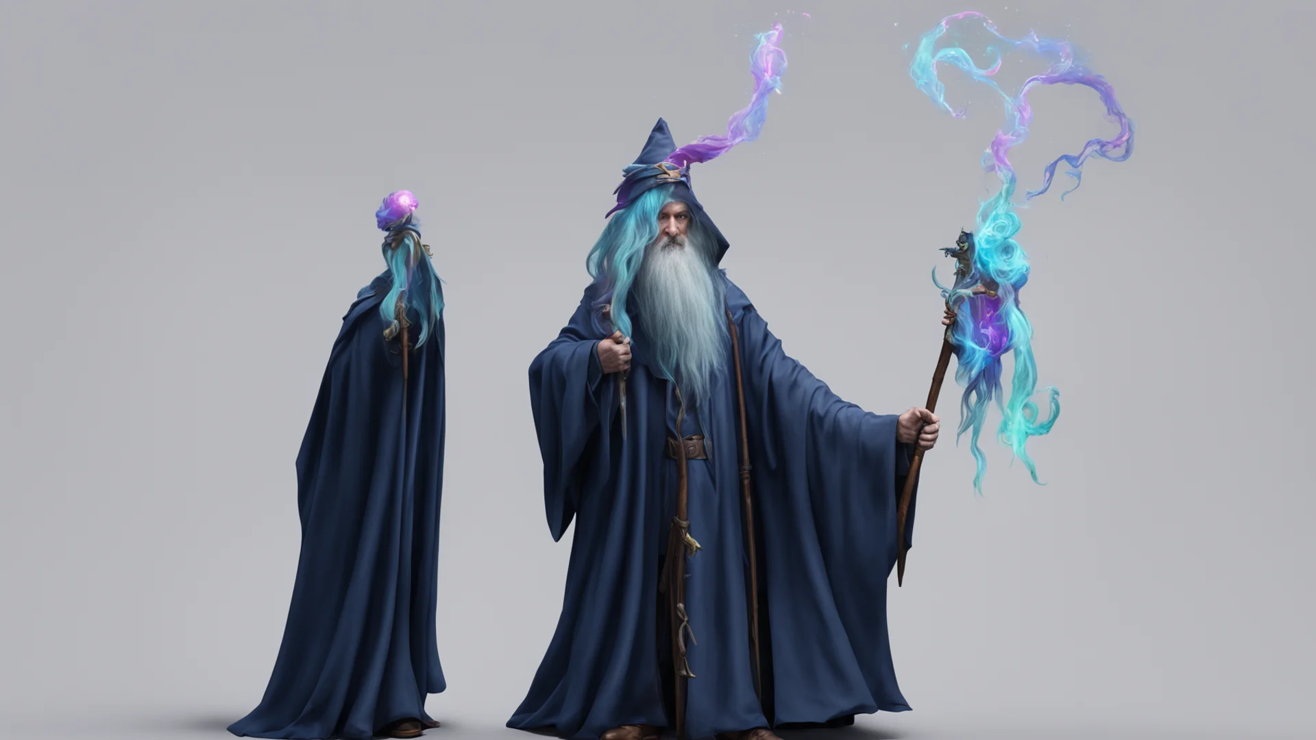 aimagical wizard%2C epic flopy hat magical staff kind spirited trending wide