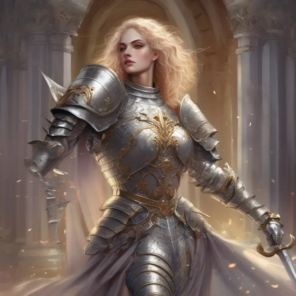 aimajestic feminine knight fantasy art  confident engaging wow artstation art 3