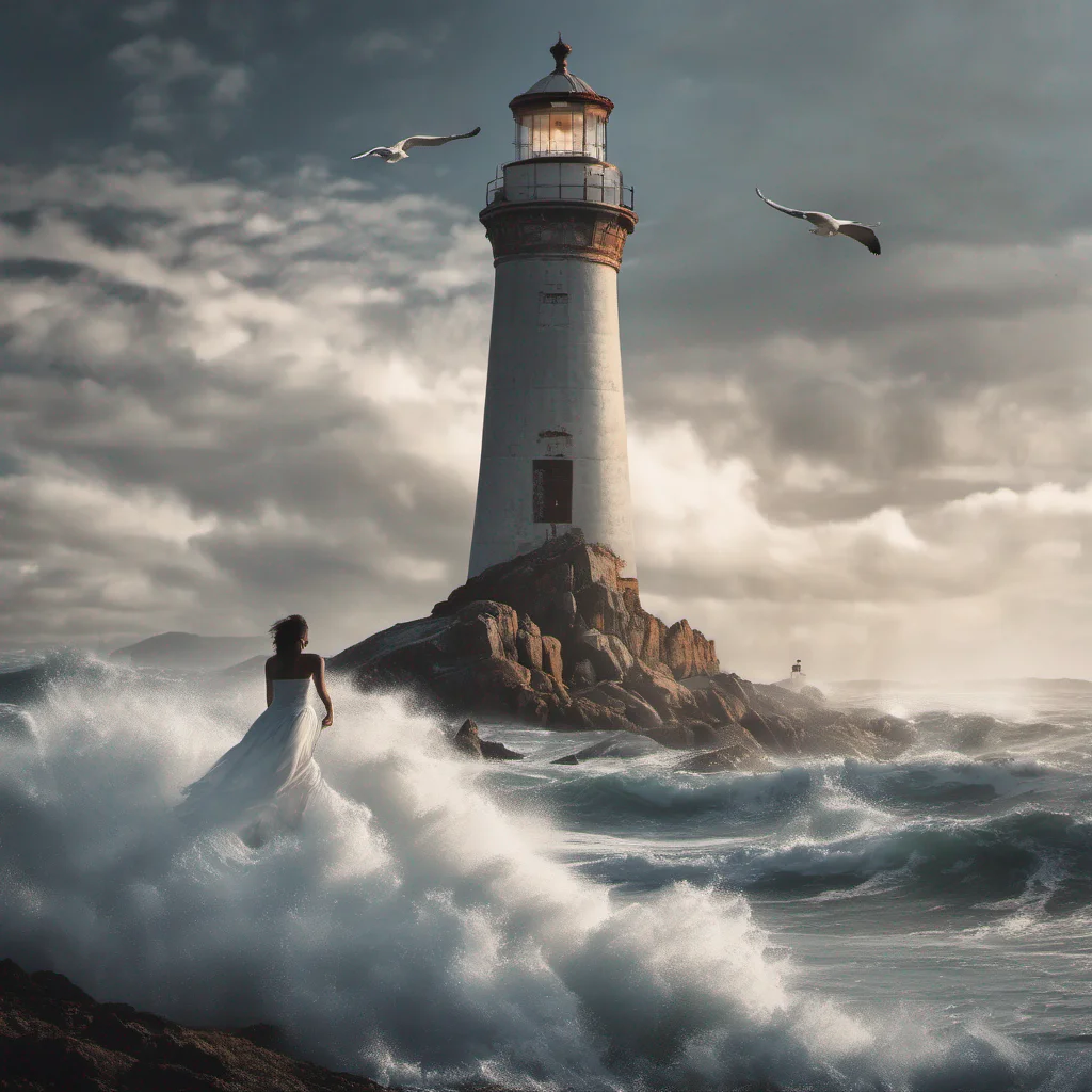 majestic lighthouse with person breaking free confident engaging wow artstation art 3