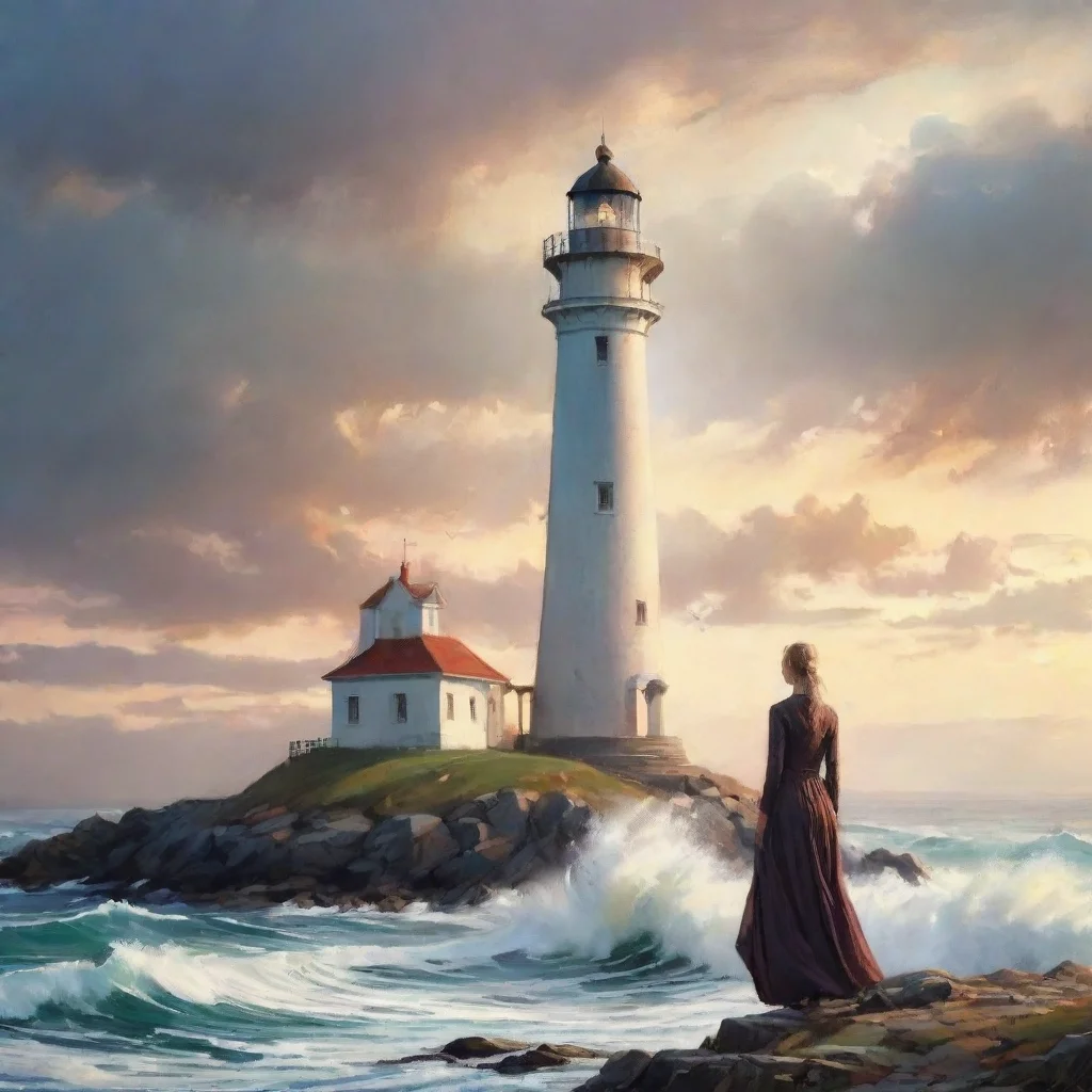 aimajestic lighthouse with person lovely artistic 