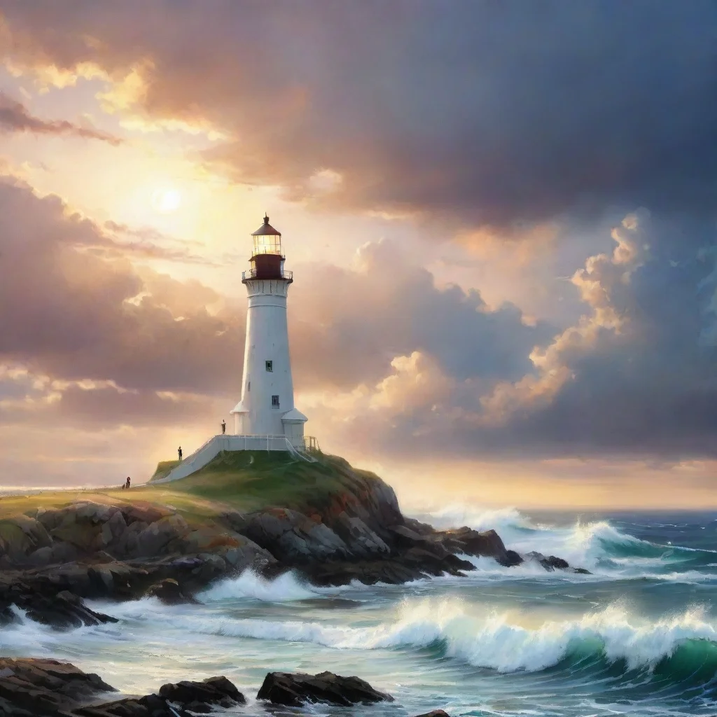 majestic lighthouse with person lovely artistic take