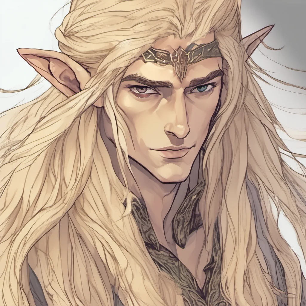 aimajestic male elf with long blonde hair amazing awesome portrait 2