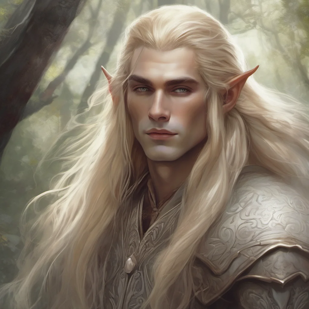 aimajestic male elf with long blonde hair confident engaging wow artstation art 3