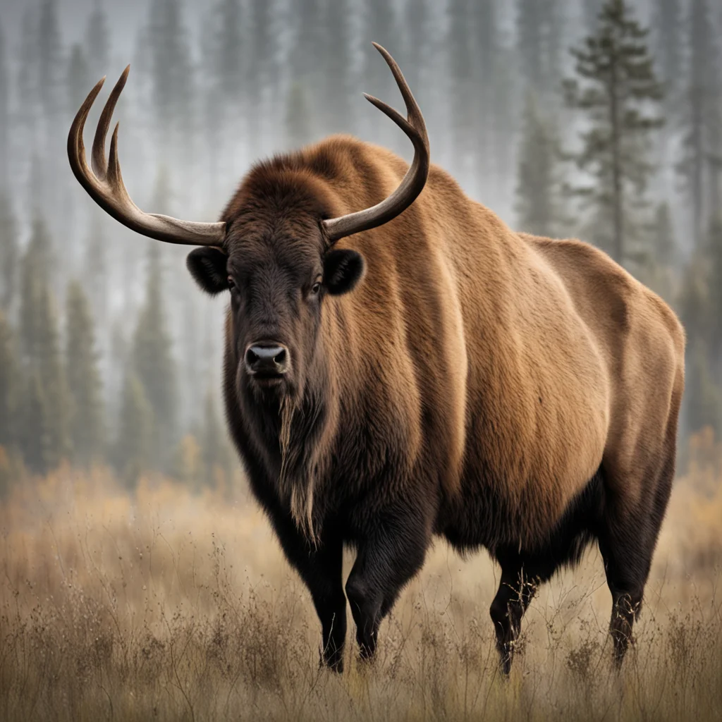 aimake a picture of a mix bison and elk good looking trending fantastic 1