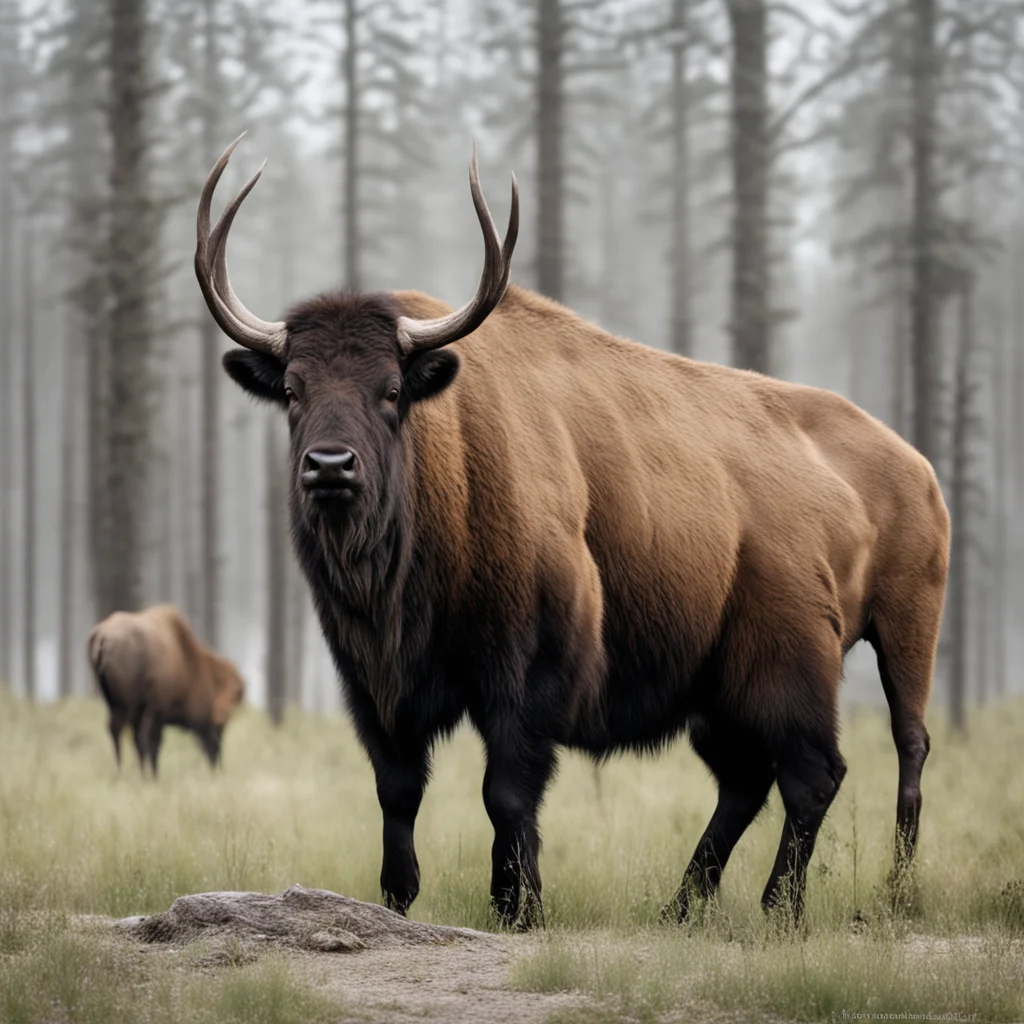 make a picture of a mix bison and elk